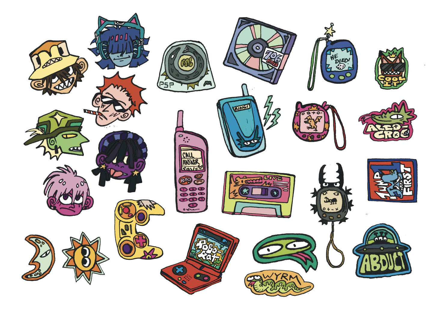 Y2K Junk Stickers